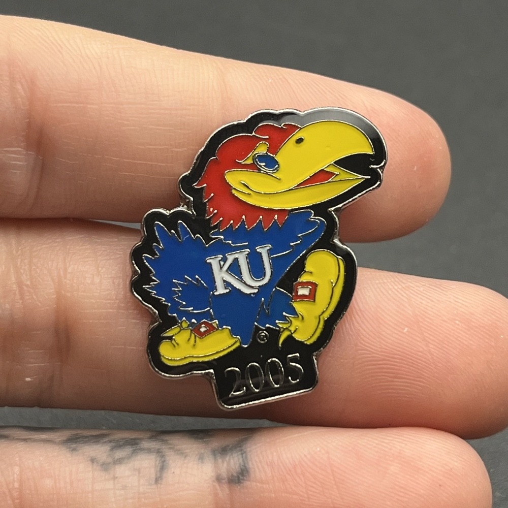 University Of Kansas KU Jayhawk Mascot 2005 Lapel Hat Pin